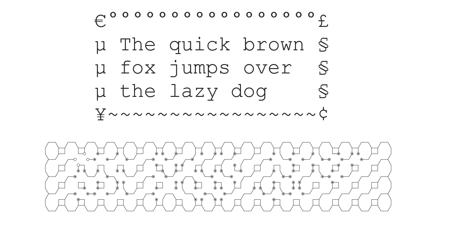 Beispiel einer Hex Braille-Schriftart